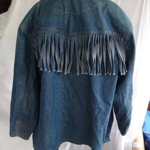 Vintage Palmer e Palmer Australia Navajo Style Fringe Denim Jacket